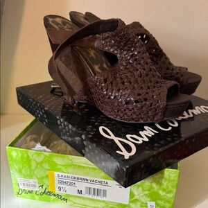 Sam Edelman Dark Brown Woven Sandals